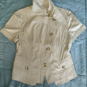 AB.PLUS Off-White Short-Sleeve Jacket Size S